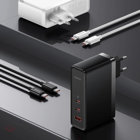 Baseus GaN5 Pro szybka ładowarka 2xUSB-C+USB 140W EU czarna (CCGP100201)