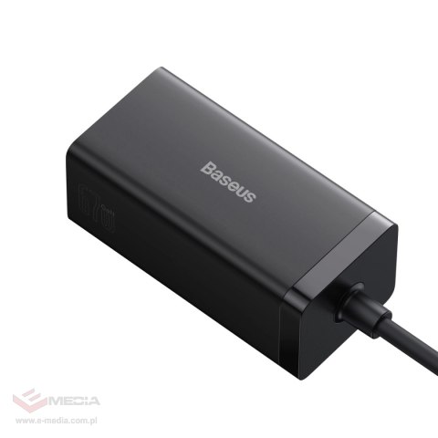 Ładowarka sieciowa GaN5 Baseus CCGP110201 HUB HDMI 2x USB-C / USB-A / HDMI 4K 30Hz 1,5m - czarna + kabel USB-C - USB-C 100W 1m