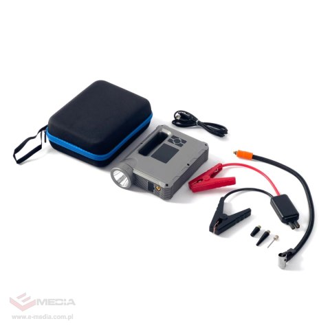 Choetech jump starter z kompresorem, powerbankiem 8000mAh, latarką LED (TC0017) - czarny