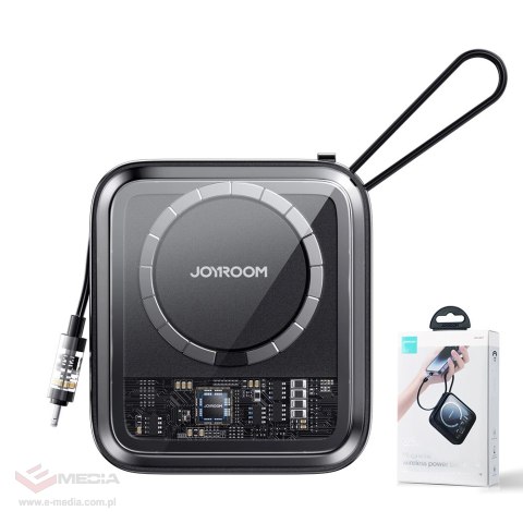 Powerbank indukcyjny Joyroom Icy Series JR-L007 10000mAh z MagSafe 22.5W z kablem Lightning - czarny