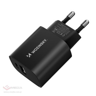 Ładowarka sieciowa Wozinsky WGWCB USB-A USB-C 20W - czarna