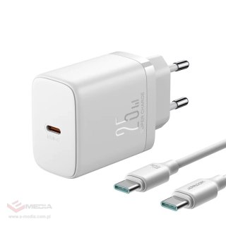 Szybka ładowarka Joyroom JR-TCF11 o mocy do 25W + kabel USB-C / USB-C 1m - biała