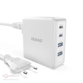 Szybka ładowarka sieciowa GaN 100W 2 x USB-C / 2 x USB Dudao A100EU - biała