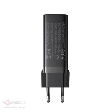 Szybka ładowarka sieciowa GaN 140W 3 x USB-C / USB-A Joyroom JR-TCG05EU - czarna + kabel USB-C - USB-C 240W 1.2m