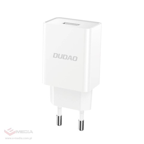 Ładowarka sieciowa Dudao A4EU USB-A 2.1A - biała + kabel USB-A - Lightning