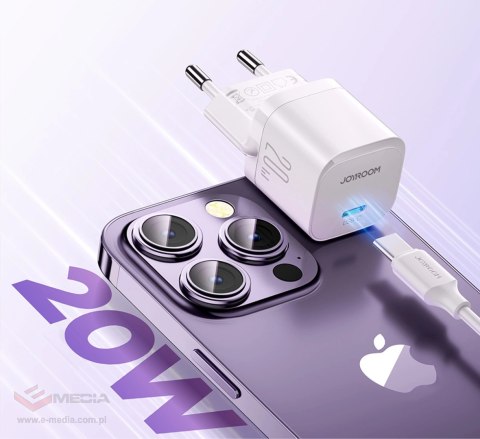 Ładowarka sieciowa Joyroom JR-TCF02 USB-C PD 20W + kabel USB-C - biała