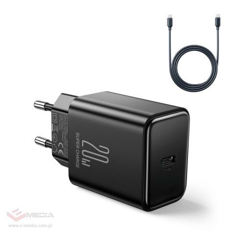 Ładowarka sieciowa Joyroom JR-TCF06 USB-C PD 20W + kabel USB-C - czarna