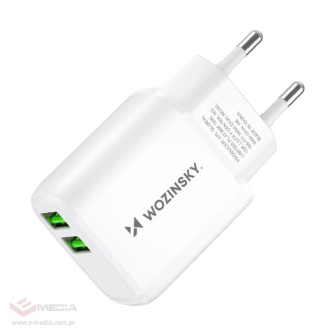 Ładowarka sieciowa Wozinsky CUWCW 2,4A 2 x USB-A - biała