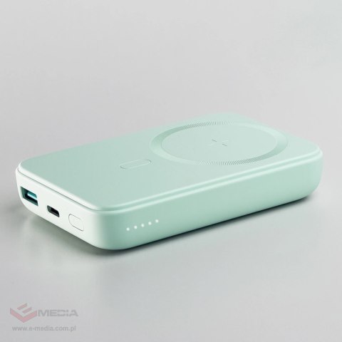 Powerbank Joyroom JR-W020 20W 10000mAh MagSafe + kabel USB-A - USB-C 0.30m - jasnozielony