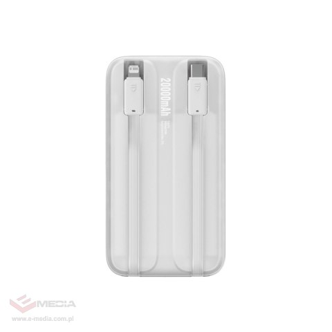 Powerbank Baseus Comet Series z wyświetlaczem 20000mAh 22.5W - biały + kabel USB-A / USB-C