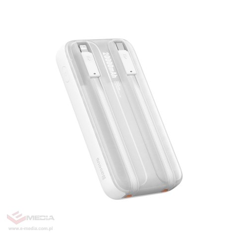 Powerbank Baseus Comet Series z wyświetlaczem 20000mAh 22.5W - biały + kabel USB-A / USB-C