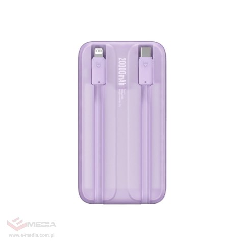 Powerbank Baseus Comet Series z wyświetlaczem 20000mAh 22.5W - fioletowy + kabel USB-A / USB-C