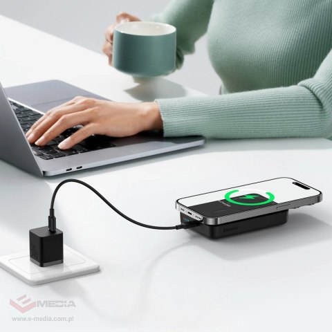 Powerbank Baseus Magnetic Mini indukcyjny 10000mAh 30W - czarny + kabel USB-C - USB-C