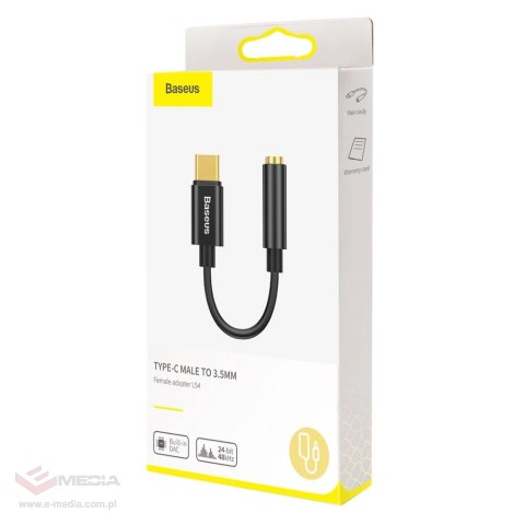 Adapter Baseus L54 do słuchawek USB-C / mini jack 3.5mm DAC 24 bit 48 KHz - czarny