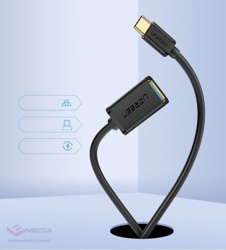 Adapter Ugreen US154 30701 USB-A 3.0 (żeński) / USB-C 3.0 (męski) OTG - czarny