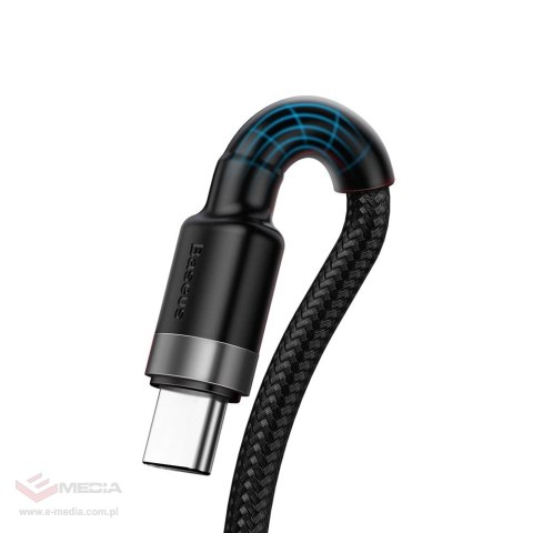 Baseus Cafule kabel przewód USB Typ C SuperCharge 40W Quick Charge 3.0 QC 3.0 1m szaro-czarny (CATKLF-PG1)