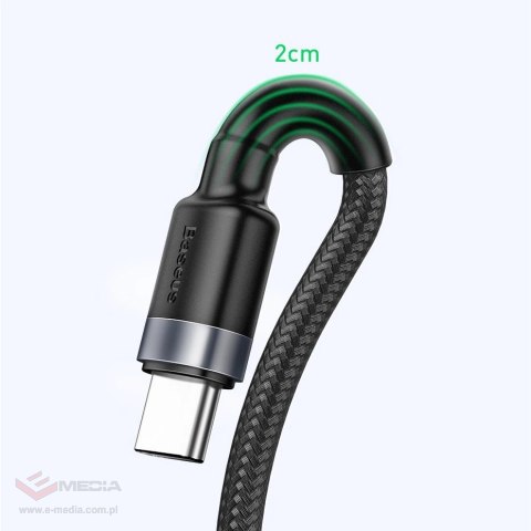 Baseus Cafule kabel przewód USB Typ C SuperCharge 40W Quick Charge 3.0 QC 3.0 1m szaro-czarny (CATKLF-PG1)