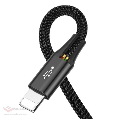 Baseus kabel przewód USB 4w1 Lightning / 2x USB Typ C / micro USB w nylonowym oplocie 3.5A 1.2m czarny (CA1T4-B01)