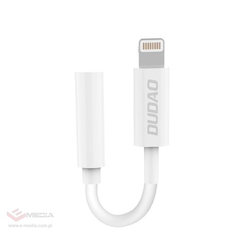 Dudao adapter audio przejściówka do słuchawek z Lightning na mini jack 3,5 mm biały (L16i white)