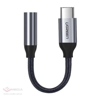 Ugreen przejściówka do słuchawek z 3,5 mm mini jack na USB Typ C 10 cm szary (30632)