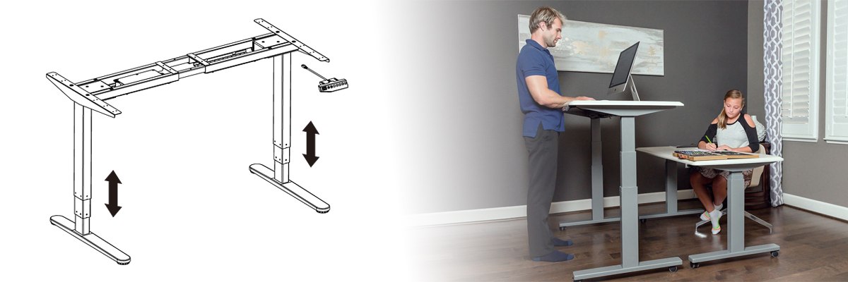 Regulacja wysokości, pracuj na stojąco lub siedząco